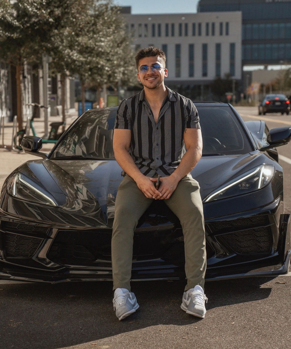 Luis Cavallo today, sitting on a new black Corvette
